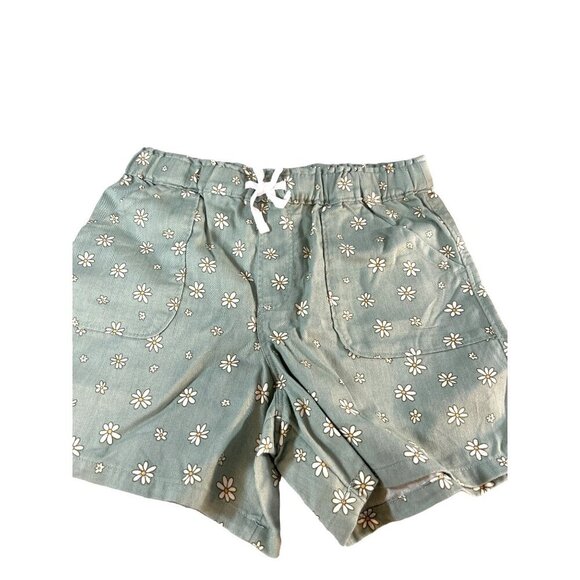 Wonder Nation Girls Shorts Pack of 2 Orange Solid/Green Yellow Floral Size M 7-8 - Picture 2 of 9